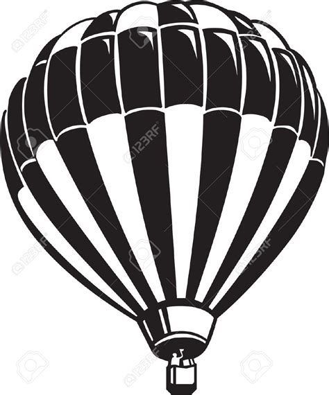 hot air balloon clipart black